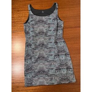Montura Womens XL Sleeveless Active Dress Blue‎ Grey Geometric Print Shelf Bra